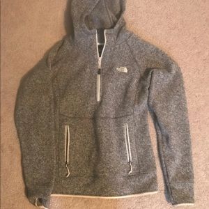 North Face Quarter Zip Heather Grey Hoodie ✨